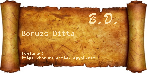 Boruzs Ditta névjegykártya